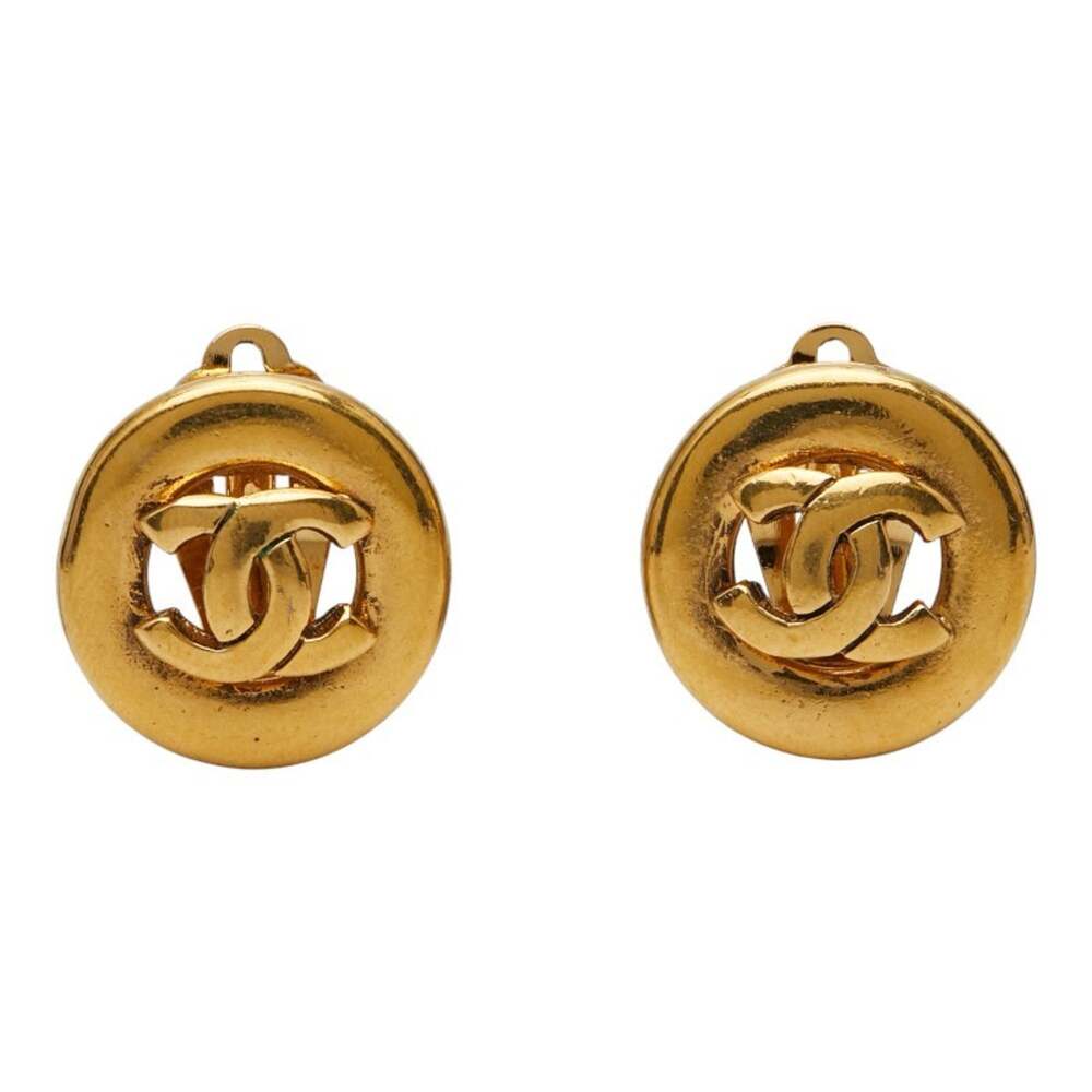 Chanel Cc Logo Round Clip-On Earrings #222119C62B - Picture 2 of 5